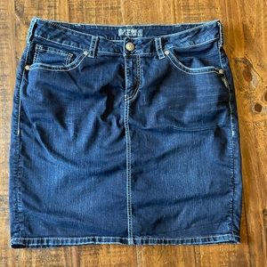 Silver Denim Mini Skirt - “Zoey” size 18